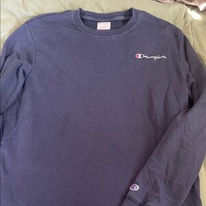 Champion Men's Dark Blue Long Sleeve Tee